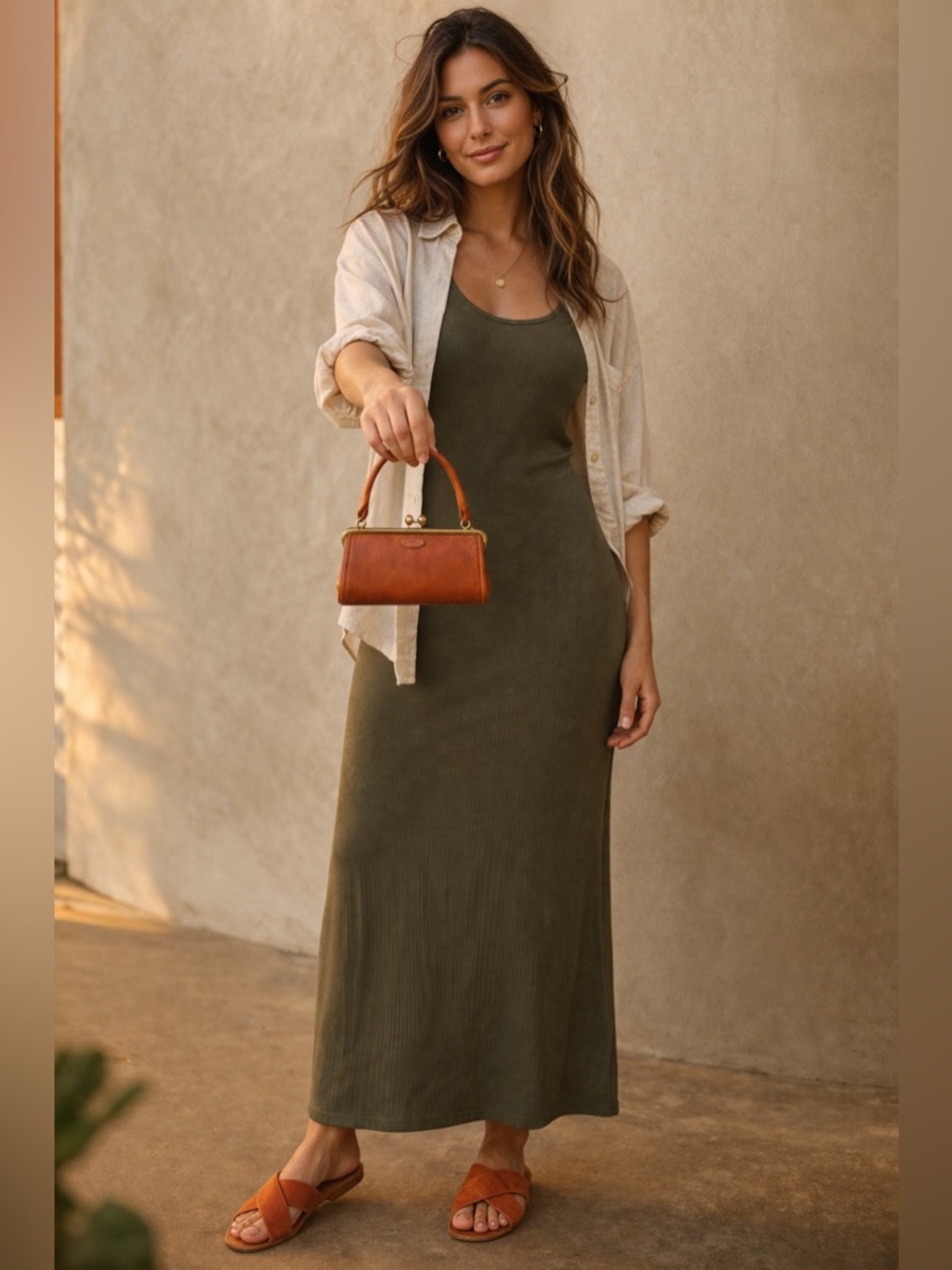 Burnt Orange Leather Mini Purse